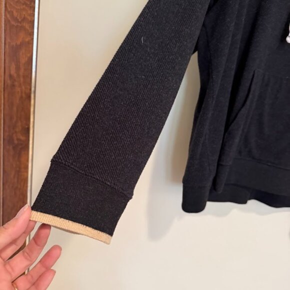 Faherty Legend Heathered Hoodie in Black Twill, Size XL - Picture 8 of 9